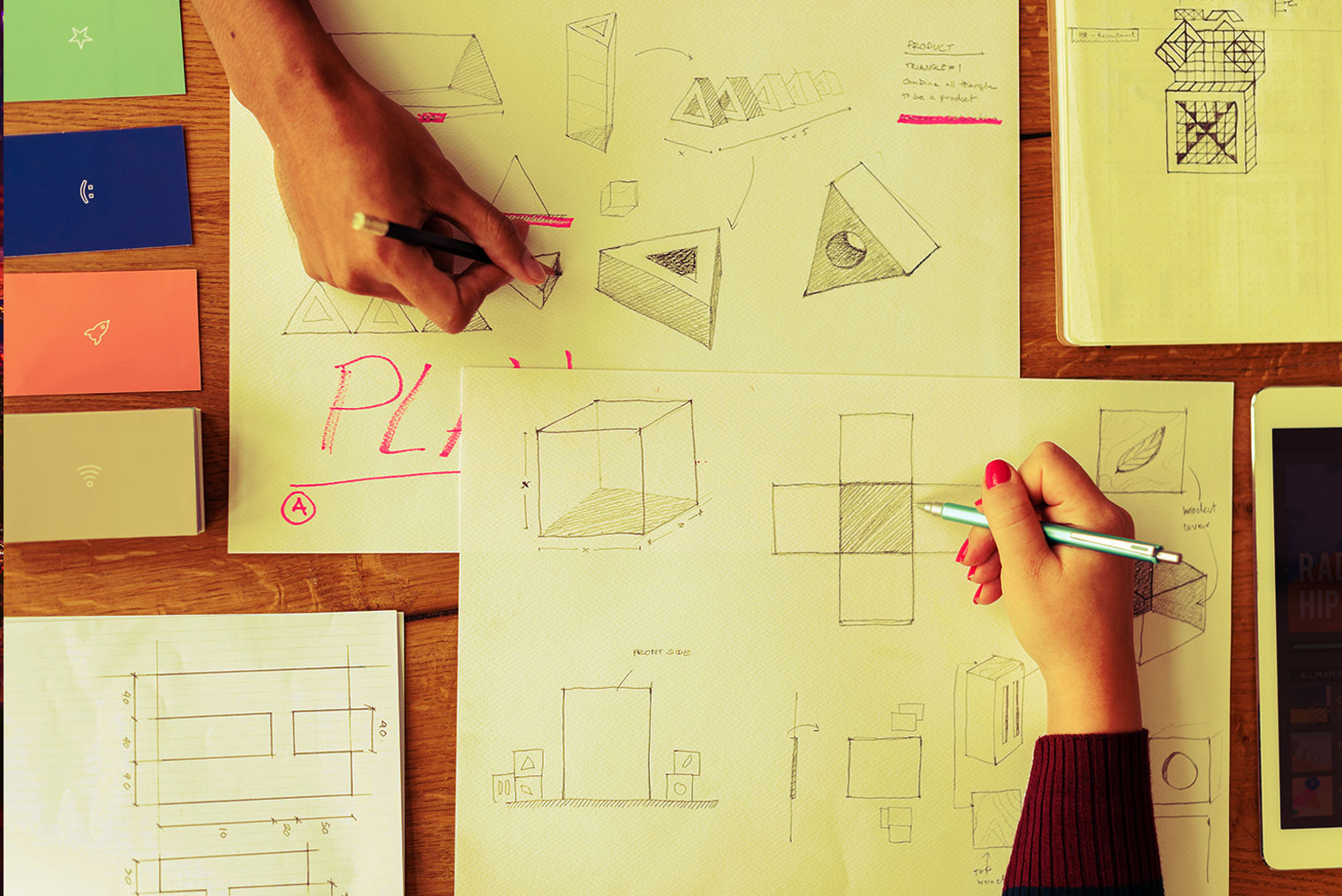 Pequenas empresas e design.